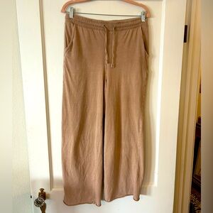 H&M Wide Leg Nude Drawstring High Waisted Lounge Pant